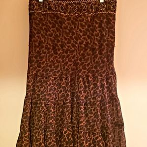 Animal Print Maxi Skirt